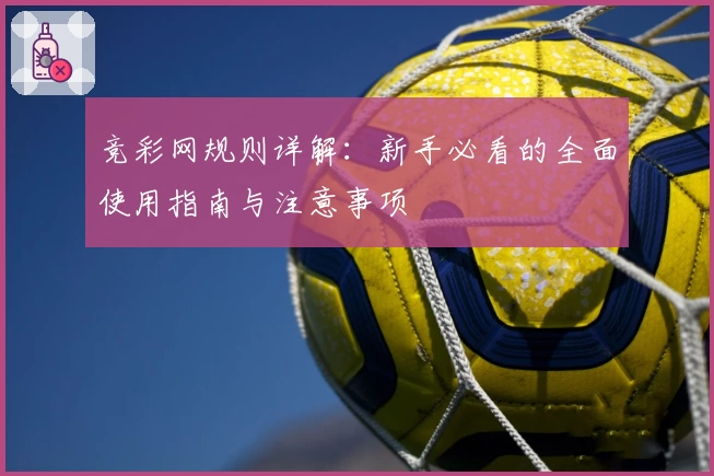 竞彩网规则详解：新手必看的全面使用指南与注意事项